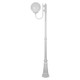 Lisbon 30cm Sphere Curved Arm Tall Post Light - White Finish / E27 Lisbon 30cm Sphere Curved Arm Tall Post Light - White Finish / E27